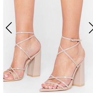 Nasty gal strappy nude block heels